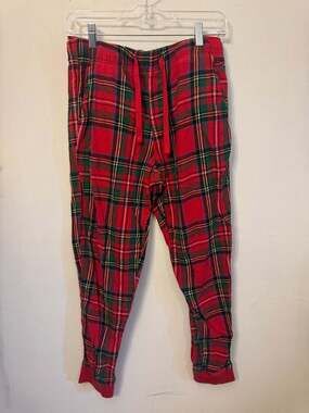 Old Navy Women's Red Tartan Plaid Flannel Jogger Pajama Pants